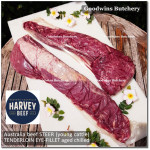 Beef Eye Fillet Mignon Has Dalam Tenderloin AGED BY GOODWINS 3-4 weeks STEER (young cattle) Australia HARVEY frozen 1/3 WELLINGTON cuts (price/pc 1kg)